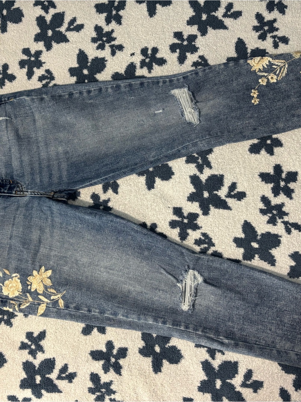 Lucky Brand Bridgette High Rise Skinny Floral Embroidered Jeans Size 10/30